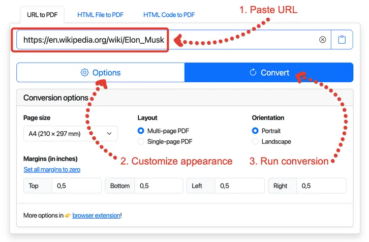 Web to PDF Converter